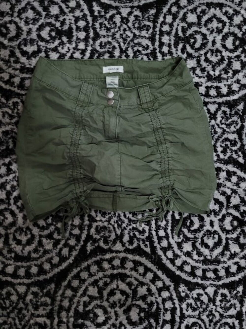 Green Adjustable Rutched Garage Skort